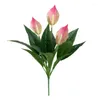 Decorative Flowers Simulation High Quality Plant White Palm Flower Bouquet Good Luck Fake Home Wedding Green Decoration