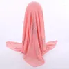 Ethnic Clothing Muslim Square Scarf 2023 National Style Pearl Chiffon 105 105cm Hijab Islamic Headscarf