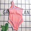 Womens Pink Swimwear One Piece Bikini Full Letter Printed Swimsuit Ladies Fashion Bathing Suit With Label