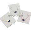 Pendant Necklaces Pendant Necklaces Necklace Blue Stone Real 18K Gold Plated Dangles Glitter Jewelries Letter Gift With free dust bag x0711