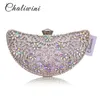 Kvällspåsar Chaliwini Classic Women Clutch Evening Bag Hollow Out Metal Wedding Sequined Shoulder Bag Prom Bridal Crystal Handbag Purses 230710