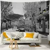 Tapestries City Street Christmas Night View Tapestry Wall Hanging Art Aesthetic Simple Home Decor R230710