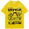 Плащи, мужская футболка, уличная одежда, японский кандзи, мультфильм Vocano Rabbit, футболка с рисунком Haruku, лето 2023, хлопковая футболка, топы в стиле хип-хоп, футболки