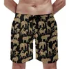 Мужские шорты дикие животные доски животных золотые блеск печать пляжные брюки Большой размер плавающие сундуки мужчина