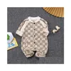 Rompers Spädbarn Romper Kläder Set Beige För Baby Jumpsuit Born Kläder Drop Delivery Barn Gravid Jumpsuits Dhudj