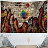 Arazzi Colorful Wall Tile Street Graffiti Tapestry Style Home Decoration Wall Hanging Decor Farmhouse Tapestry R230710