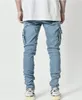 Men s Pants Classic Streetwear Hip Hop Joggers Men Letter Ribbons Cargo Pockets Track Jeans Casual Male Trousers Sweatpant n9 230711