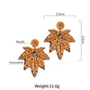 Boucles d'oreilles pendantes Zouchunfu Design Original pour femmes pendentif perles de riz à la main perlé arbre feuilles goutte Oorbellen