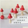 Annan heminredning Svamp Miniatyrfigurer Mini Trä Fairy Trädgårdstillbehör Blomkrukor Mikro Landskapsdekoration Kdjk2302 Dhx2B