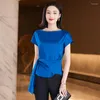 Frauen Blusen 2023 Kurzarm High-End-Shirt Frauen Sommer Chiffon Temperament Casual Formale Büro Damen Arbeit Tops