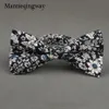 Mantieqingway British Style Vintage Flower Printing Bow Tie Bridegroom Wedding Gravata Slim Floral Skinny Bowtie Cravat Bowtie345P