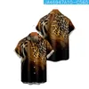 Мужские повседневные рубашки 2023 Гавайская рубашка для мужчин Summer Fashion Beach Leopard Print Panels футболка с уличной одеждой Y2k