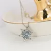 Pendant Necklaces LXY-W Fashion Silver Color Chain Blue Crystal Snowflake Necklace For Women Female Vintage Simple Christmas Jewelry Gfit