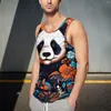 Débardeurs pour hommes Panda Top Hommes Dessinés à la main Coloré Muscle Quotidien Gym Graphique Sans Manches Gilets Plus La Taille 4XL 5XL