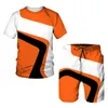Herren-Trainingsanzüge, Sommer, europäische und amerikanische, übergroße Herren-Trend-Freizeit-Trainingsanzüge, 3D-Digitaldruck-T-Shirt-Shorts-Set, 2-teiliges Outfit 230710