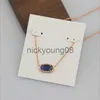 Pendant Necklaces Pendant Necklaces Necklace Blue Stone Real 18K Gold Plated Dangles Glitter Jewelries Letter Gift With free dust bag x0711