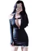 Городские сексуальные платья Womengaga Sexy Hollow Out v Neck Flowers с длинным рукавом Slim Blim Black Mini Dress Короткие женщины весенние корейские горячие топы C3YL L230711