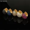 Stud SUNSLL Golden Color Copper Multicolor Cubic Zirconia Trendy Hoop Earring s Fashion Party Jewelry CZ Brincos 230710