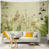 Arazzi Flower Green Leaf Tapestry Wall Hanging Natural Plant Style Landscape Home Decor R230710