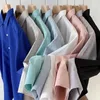 Chemises décontractées pour hommes 2023 chemise d'été haut à manches longues Style coréen Harajuku couleur unie grande marque de mode hauts vêtements