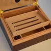 Humidor per sigari in legno di cedro a doppio strato in mogano vintage Scatola per sigari di grande capacità Portasigari con igrometro Umidificatore Presa di fabbrica