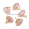 Charmes Pierre Naturelle Secteur Rose Quartz Lapis Lazi Turquoise Pendentif Diy Pour Druzy Bracelet Collier Boucles D'oreilles Fabrication De Bijoux Drop De Dhjls