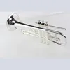 Hoge kwaliteit cornet Bb B flat trigger instrumentenbuis verzilverd met koffer, mondstuk, doek en handschoenen