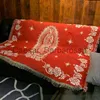 Blankets Maria Blanket The Virgin Mary Tapestry Office Air Conditioning Red Black Blankets Nap Blanket Living Room Sofa Ornaments x0711