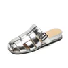 Slippers Cialisa Casual Flats Mules Vrouwen 2023 Mode Zilver Goud Echt Leer Slipper Handgemaakte Buiten Dames Zomerschoenen