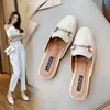 Dress Shoes Mules Women Summer Fashion Shoes Female Sandals Ladies Slippers Flat Heelless Outer Wear Lazy Net Red Slides 230711