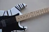 Kundenspezifische Black Stripes E-Gitarre mit Tremolo-Brücke und Ahornhals. Kann individuell angepasst werden