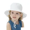 Caps Hats Lovely Baby Hat Cap Cotton Girl Sun Summer Outdoor Kids Children Panama Infant Boys Girls Beach Bucket Drop Delivery Mat Dhjfs