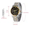 Relógios de pulso masculinos de negócios, conjunto de pulseiras, presente para homens, luxo, moda, luminoso, à prova d'água, quartzo, relógio de pulso, aço inoxidável Reloj Hombre