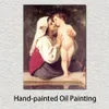 女性像キャンバスアートキスウィリアム・アドルフ・ブーグロー有名な絵画手描きアートワークリビングルームの装飾