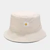 Cappelli a tesa avara Reversibile Cappello estivo da pesca con fiore a secchiello Cotone Donna Stile coreano Giallo Beige Bianco 230710