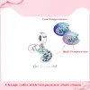 925 Sterling Silver för pandoraberlocker autentisk pärla Färgskiftande Chameleon Dangle berlockset Hänge DIY Fine Beads Smycken