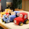 Poupées en peluche Simulation Tracteur Pelle Jouets Kawaii Voiture En Peluche Doux Véhicule Oreiller Creative Cadeau D'anniversaire De Noël pour Enfants 230711