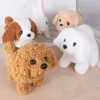 Plush Dolls Simulation Dog Electronic Interactive Pet Puppy and Traction Rope Walking Barking Tail Wagging Companion Toys For Kids 230711