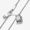 Pendant Necklaces Authentic Pendant Necklaces Rectangle Zircon Women 925 Silver fits pandora with Original BOX Charms Birthday Gift Christmas Jewelry N015 x0711 x