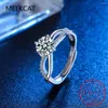 Cluster Rings 2ct Real Moissanite Anel Solitaire Para Mulheres Cruz Oca Proposta De Casamento S925 Jóias De Prata Criadas Banda De Diamante