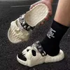 Men's Large Size Slippers Summer Fashion Personality Pirate Skull Decoration Thick Soled Anti-Slip Wear-Resistant Light Beach Sandals