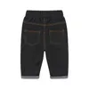 Jeans 2Y 3Y 4Y 5Y Junge Kinder Hosen Elastische Herbst Hosen Kinder Denim Blau Schwarz Großhandel Kleidung Winter 230711