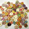 Wooden Buttons vintage paint 15 20 25mm 2 holes for handmade Gift Box Scrapbooking Crafts Party Decoration DIY Sewing draw303i