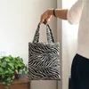 Torebki wieczorowe Vintage wzór zebry Kobiety mała torebka Torebki Moda damska Wielokrotnego użytku Zakupy Proste kobiece codzienne Mini Casual Tote