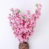 Decorative Flowers 6pcs Peach Blossom Branch Artificial Silk Wreaths Wedding Arrangement Accessories Festivals Decoration