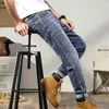 Herren-Jeans, Denim, locker, übergroß, elastisch, für den Sommer, Vintage, verwaschen, mit kleinem Bein