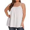 Camisoles Tankar Dam Casual Linne O Neck Spaghetti Strap Skjorta Sommarkläder Mode Träning Artist 4x