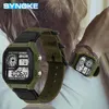 SYNOKE Men's Digital Watch Led Waterproof Man Nylon Watches Luxury Sports Male Wristwatches Big Alarm Clock Relojes Deportivos