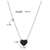 Pendentif Colliers Simple Ruban Noir Amour Coeur Strass Pendentifs En Acier Inoxydable Tour De Cou Femmes Couple Déclaration Bijoux Bijoux