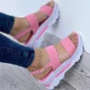 Sandały moda klinowe damskie platformy pasek z klamrą uliczne letnie buty outdoorowe Punk plaża kliny damskie sandały Sandalias De Mujer 230710